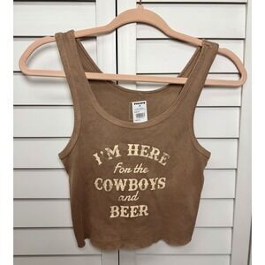 Full Tilt Ribbed Graphic Western Cowgirl Tank Top Women's Size Medium NWT